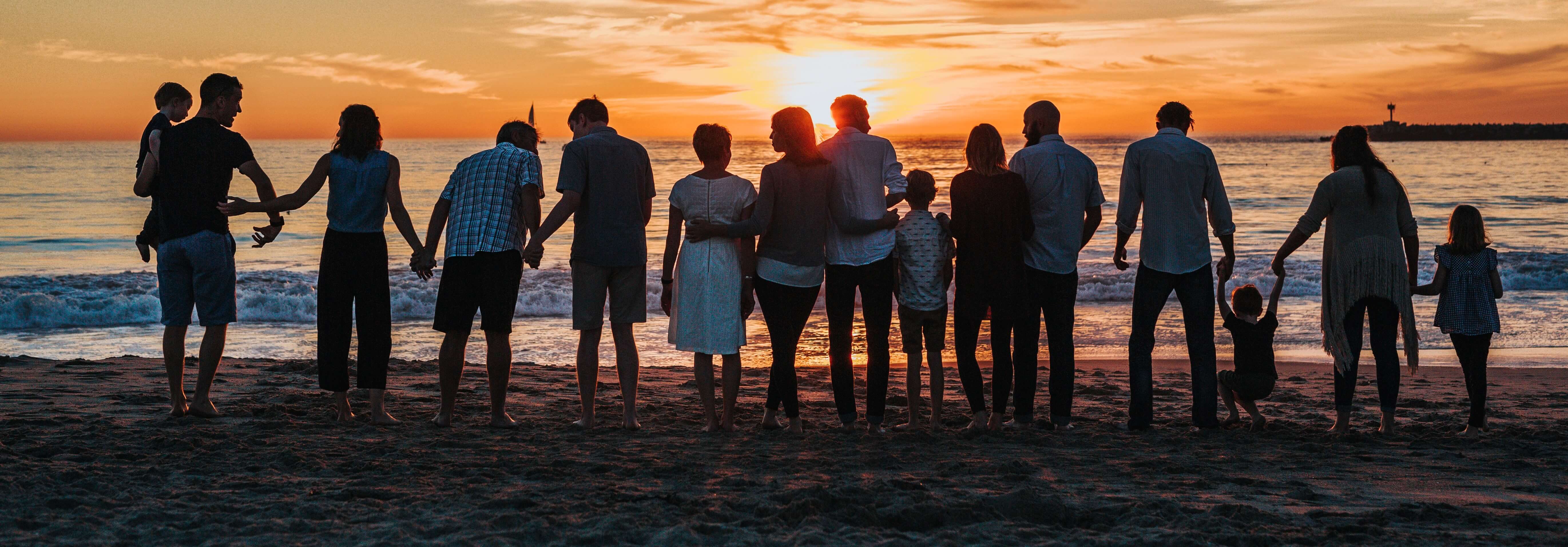 Family sunset cropped sky